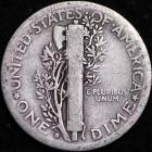 Image of 1916-S / MERCURY DIME / CIRCULATED GRADE GOOD / VERY GOOD 90% SILVER COIN