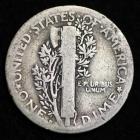 Image of 1919-D MERCURY DIME / CIRCULATED GRADE GOOD / VERY GOOD 90% SILVER COIN