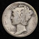 Image of 1921-P MERCURY DIME / CIRCULATED GRADE GOOD / VERY GOOD 90% SILVER COIN