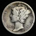 Image of 1923-S MERCURY DIME / CIRCULATED GRADE GOOD / VERY GOOD 90% SILVER COIN