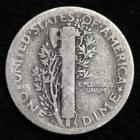 Image of 1925-D MERCURY DIME / CIRCULATED GRADE GOOD / VERY GOOD 90% SILVER COIN
