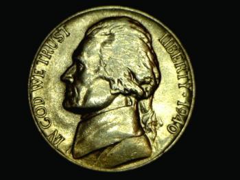 Image of 1940 Jefferson Nickel - circulated