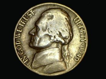 Image of 1940-D Jefferson Nickel - circulated