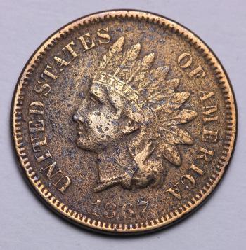 Image of 1867 Indian Cent FINE