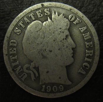 Image of 1909 Barber Dime GOOD