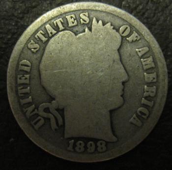 Image of 1898 Barber Dime GOOD