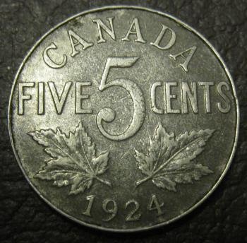 Image of 1924 CANADA NICKEL VF