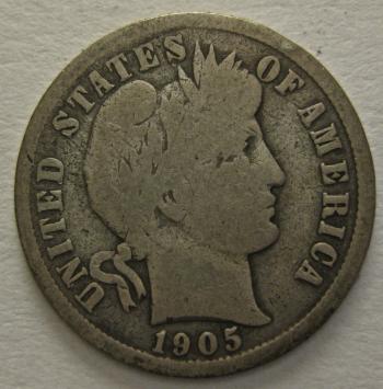 Image of 1905 Barber Dime GOOD