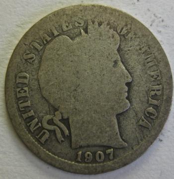 Image of 1907-O Barber Dime GOOD