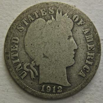 Image of 1912-D Barber Dime GOOD