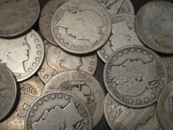 Image of 10 BARBER SILVER HALF DOLLARS