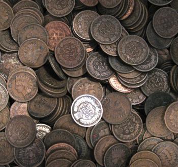 Image of 10 Different Dates Indian Head Cent Pennies