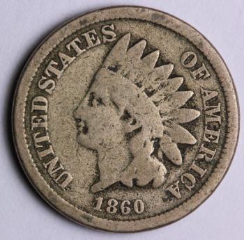 Image of 1860 Copper-Nickel Indian Cent - G