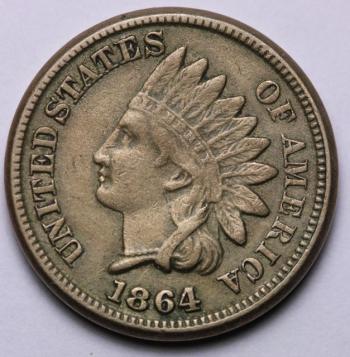 Image of 1864 Copper-Nickel Indian Cent XF