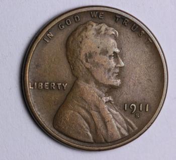 Image of 1911-S Lincoln Cent - F+