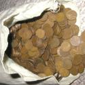 Image of  500 Coins Lincoln Wheat Cents from the 1940's and 50's