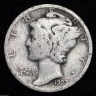 Image of 1923-P MERCURY DIME / CIRCULATED GRADE GOOD / VERY GOOD 90% SILVER COIN