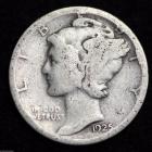 Image of 1925-S MERCURY DIME / CIRCULATED GRADE GOOD / VERY GOOD 90% SILVER COIN