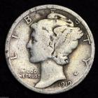 Image of 1919-P / MERCURY DIME / CIRCULATED GRADE GOOD / VERY GOOD 90% SILVER COIN