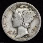 Image of 1926-D MERCURY DIME / CIRCULATED GRADE GOOD / VERY GOOD 90% SILVER COIN