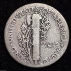 Image of 1920-D MERCURY DIME / CIRCULATED GRADE GOOD / VERY GOOD 90% SILVER COIN