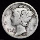 Image of 1926-P MERCURY DIME / CIRCULATED GRADE GOOD / VERY GOOD 90% SILVER COIN